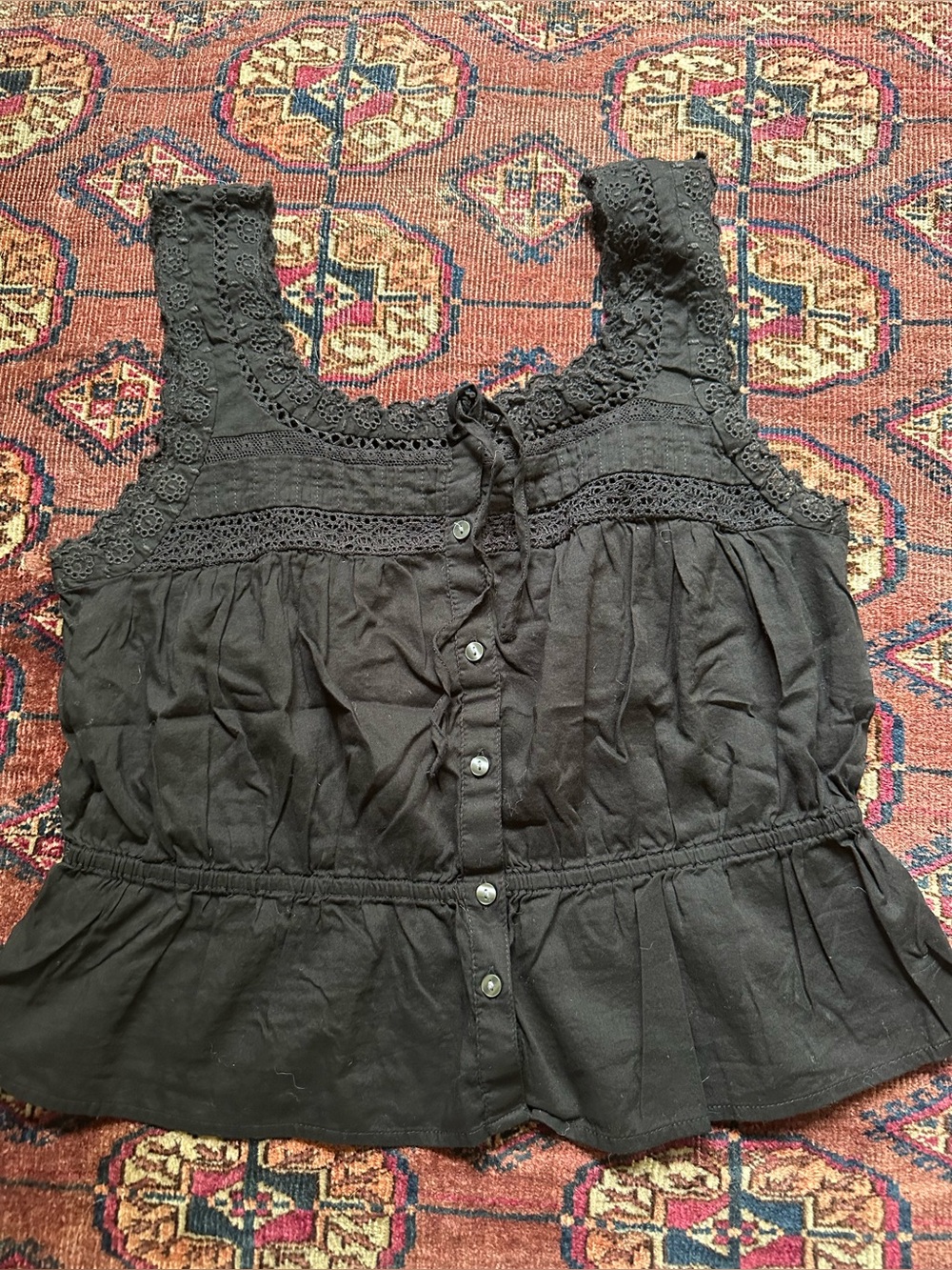 Gap lace trim peplum top